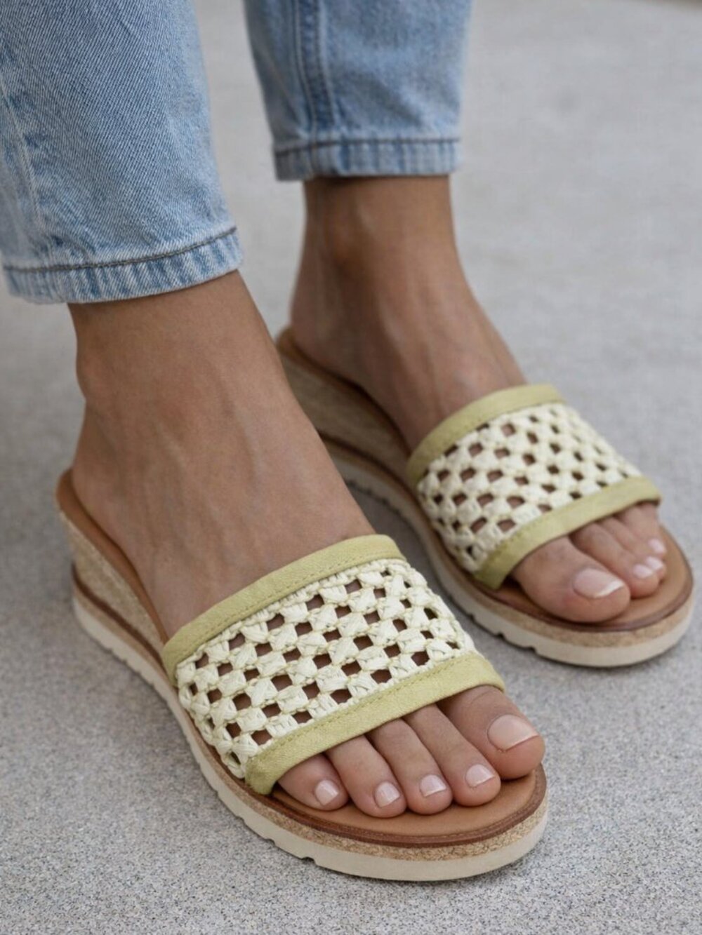 André Assous Nessie Raffia Espadrille Wedges Sandals Women's Sizes $170 Andre